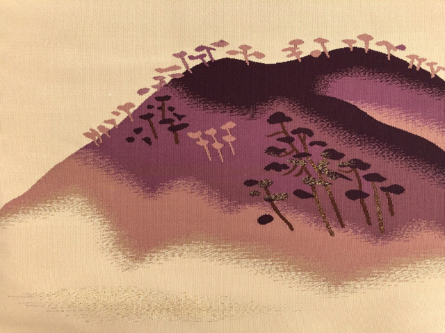 JAPANESE KIMONO / ANTIQUE NAGOYA OBI / TSUZURE / WOVEN PINE FOREST